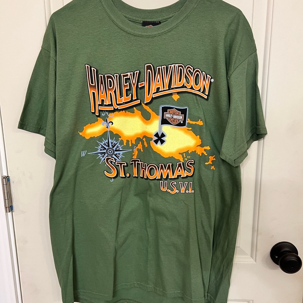 Green Harley Davidson mens tee